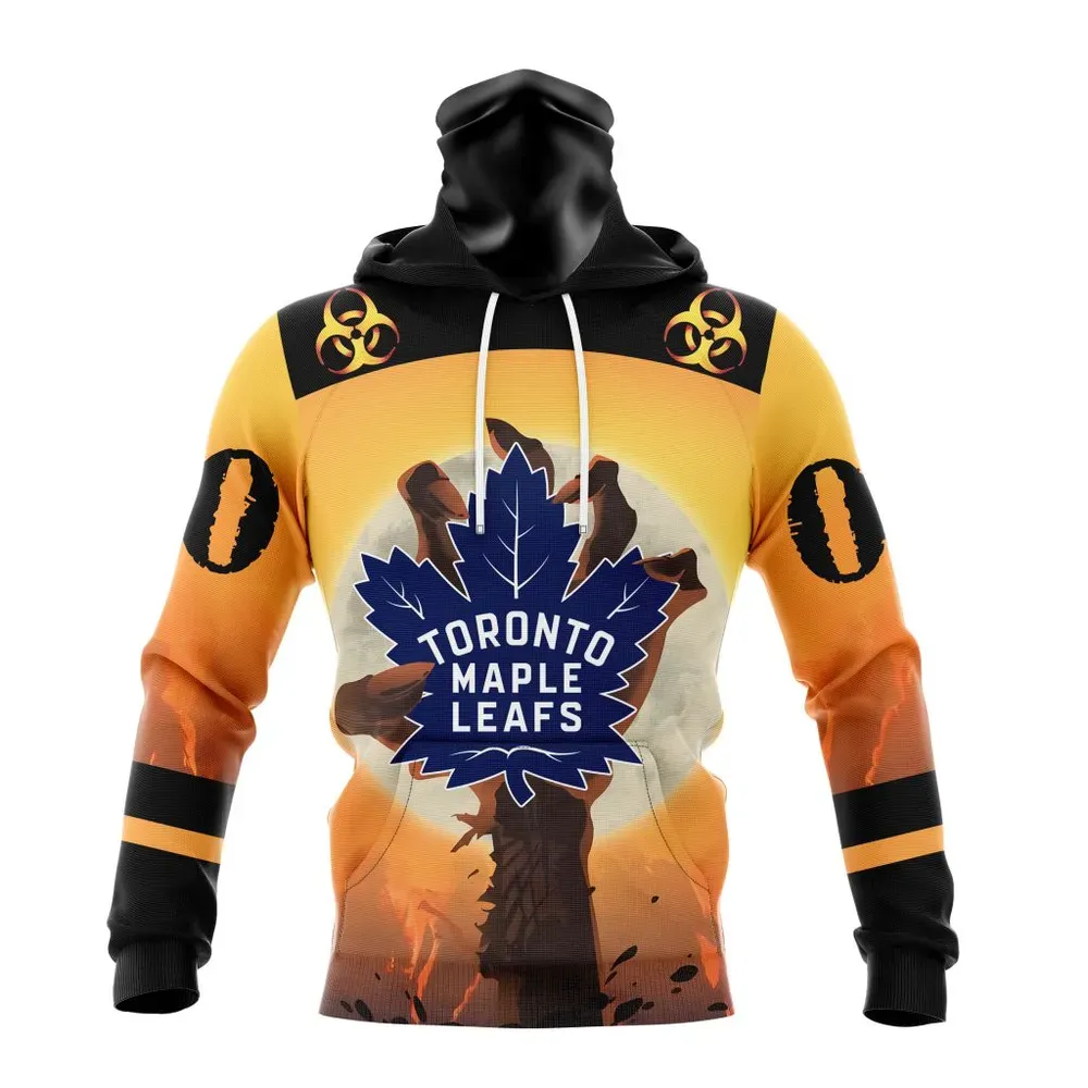 NHL Toronto Maple Leafs Special Zombie Design For Halloween St2305 Mask Hoodie