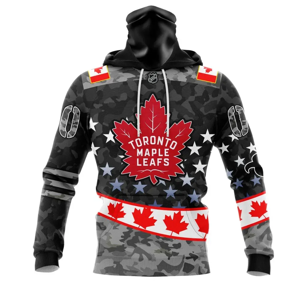 NHL Toronto Maple Leafs | Specialized Color And Our Beloved Canadien Flag Color V0422 Mask Hoodie