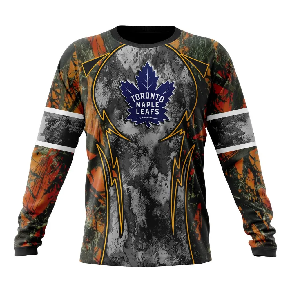 NHL Toronto Maple Leafs | Specialized Design Wih Camo Concepts For Hungting In Forest Long Sleeved Sweatshirt 