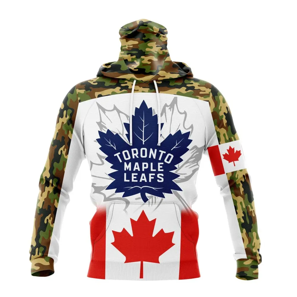 NHL Toronto Maple Leafs | Specialized Design With Our Canada Flag Mask Hoodie