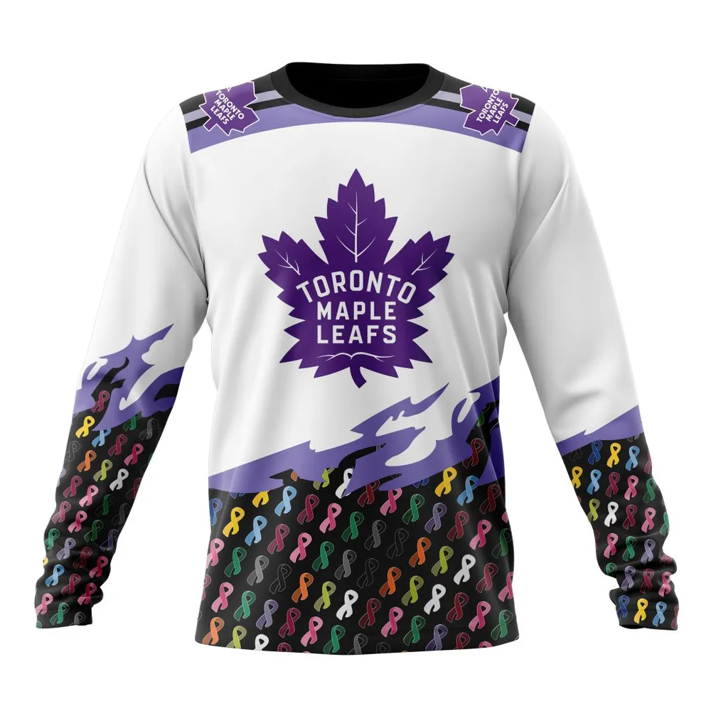 NHL Toronto Maple Leafs | Specialized Kits In October We Stand Together We Can Beat Cancer Long Sleeved Sweatshirt 