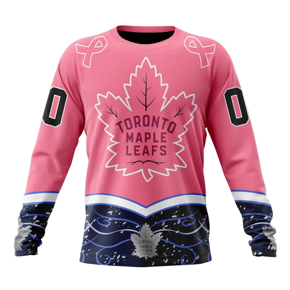 NHL Toronto Maple Leafs | Specialized Unisex For Hockey Fights Cancer Long Sleeved Sweatshirt 