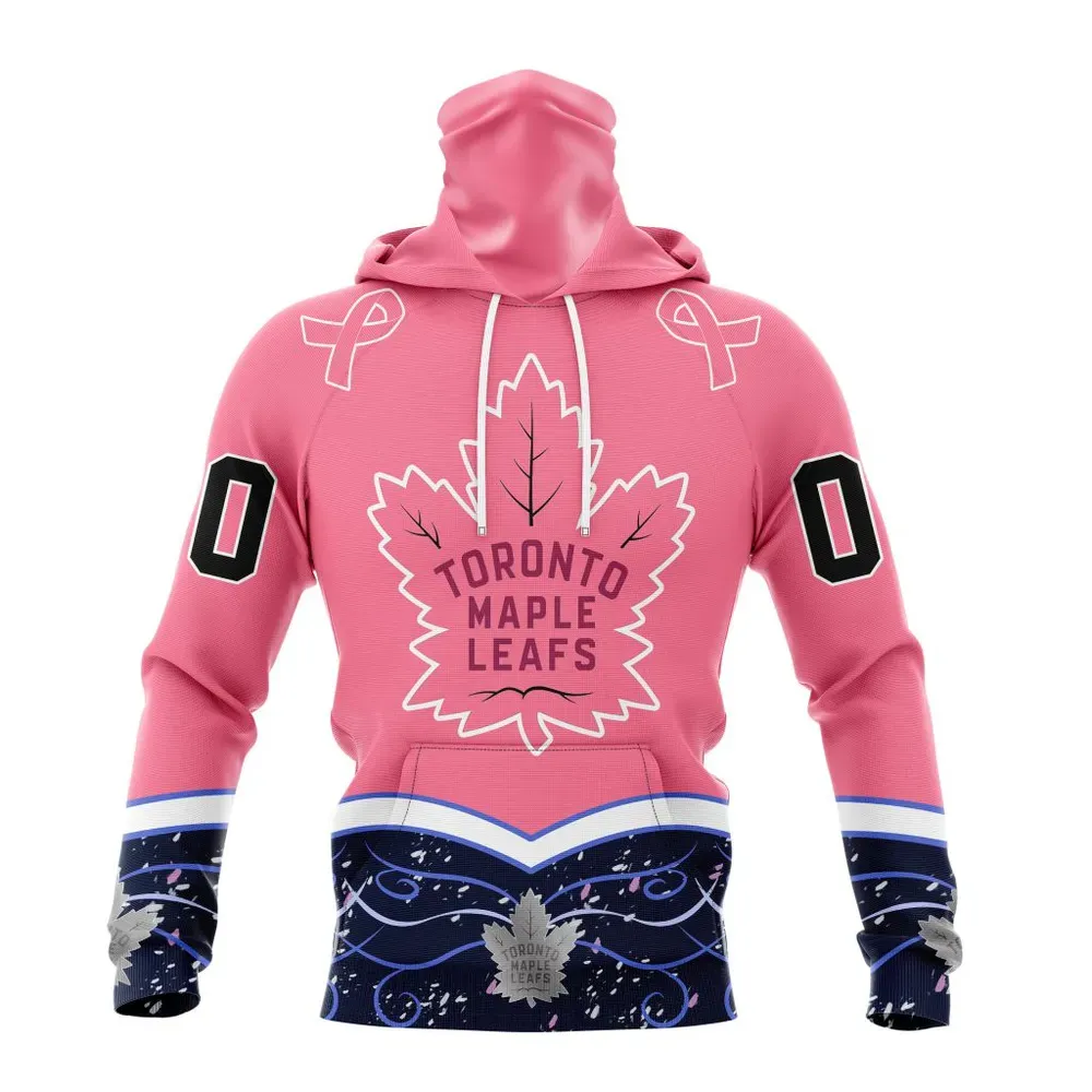 NHL Toronto Maple Leafs | Specialized Unisex For Hockey Fights Cancer Mask Hoodie