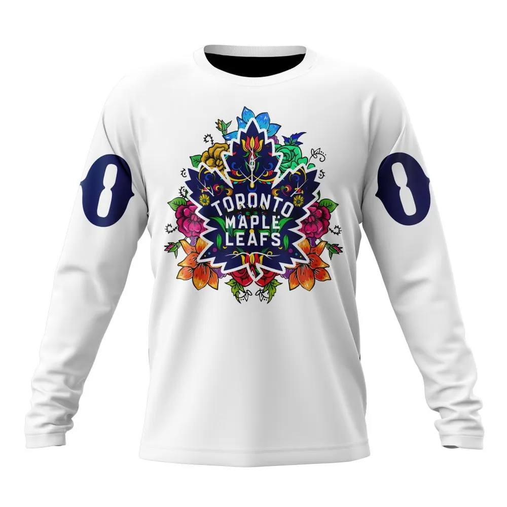 NHL Toronto Maple Leafs | Specialized Unisex Kits Dia De Muertos Long Sleeved Sweatshirt 