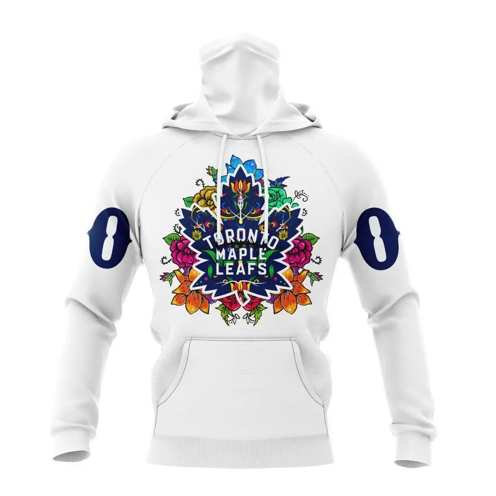 NHL Toronto Maple Leafs | Specialized Unisex Kits Dia De Muertos Mask Hoodie