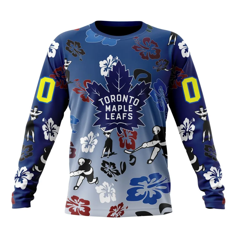 NHL Toronto Maple Leafs X Hawaii Specialized Design For Hawaiia V0122 Long Sleeved Sweatshirt 