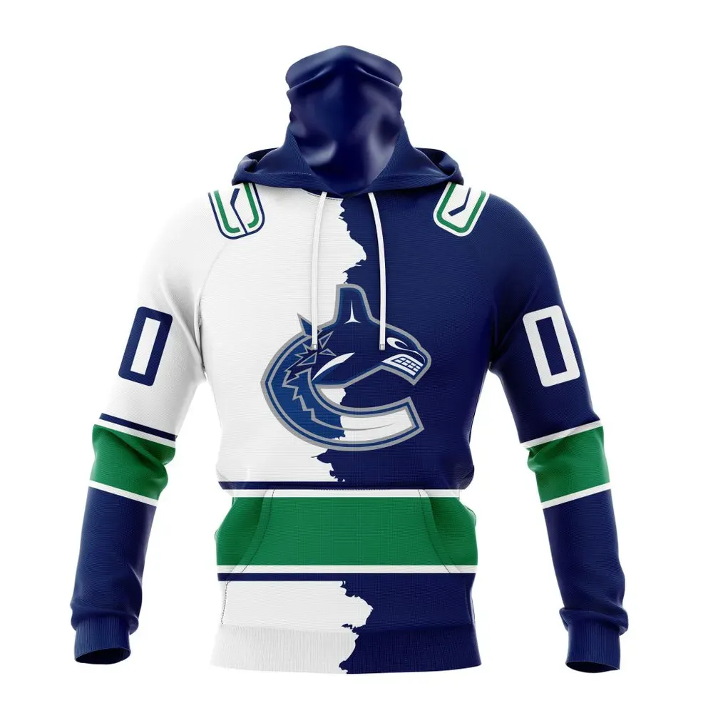 NHL Vancouver Canucks Personalize Home Mix Away Kits Mask Hoodie