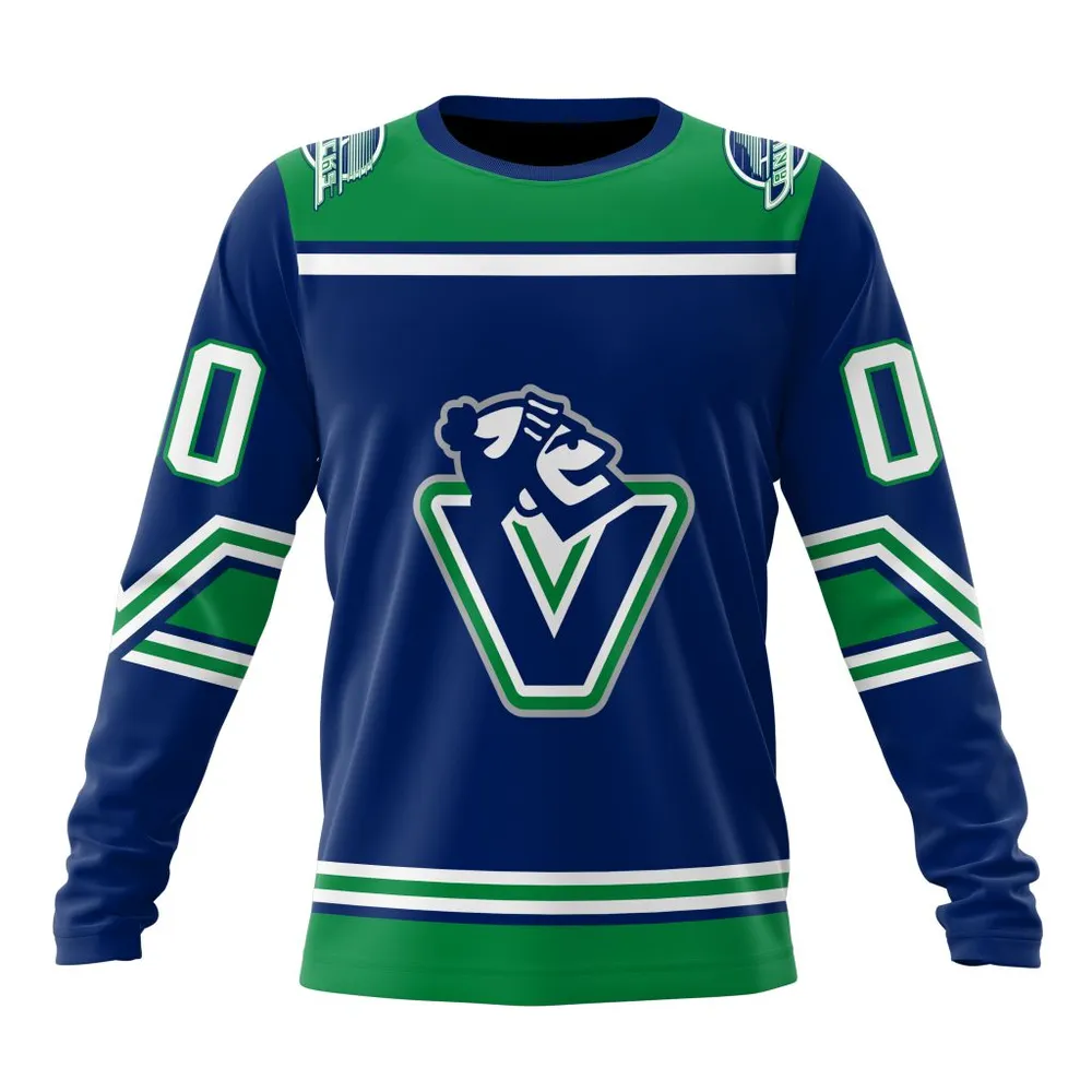 NHL Vancouver Canucks Personalized Alternate Concepts Kits St2401 Long Sleeved Sweatshirt 