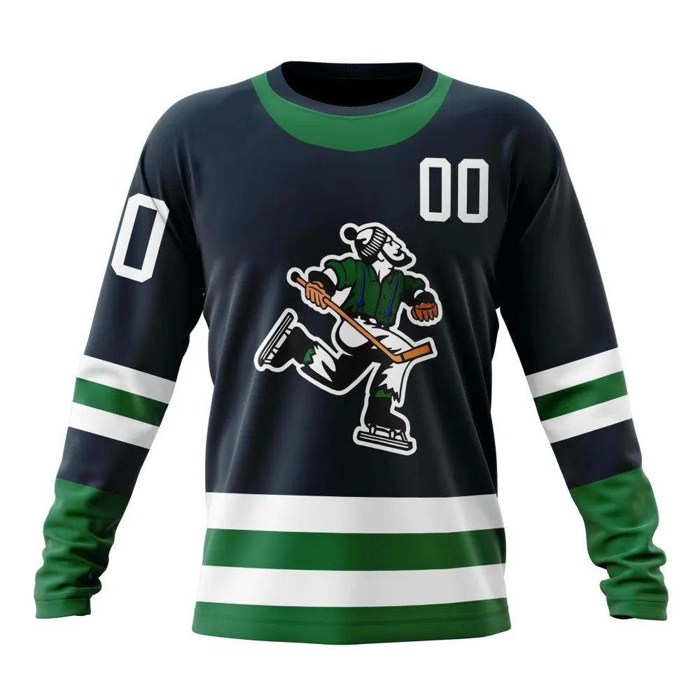 NHL Vancouver Canucks Reverse Retro Kits Long Sleeved Sweatshirt 