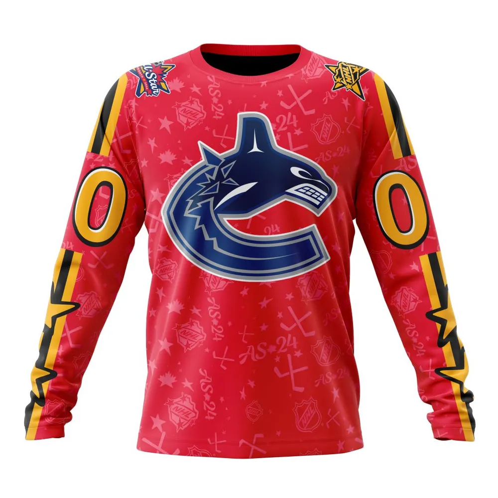 NHL Vancouver Canucks Special 2024 All-Star Game Design St2401 Long Sleeved Sweatshirt 