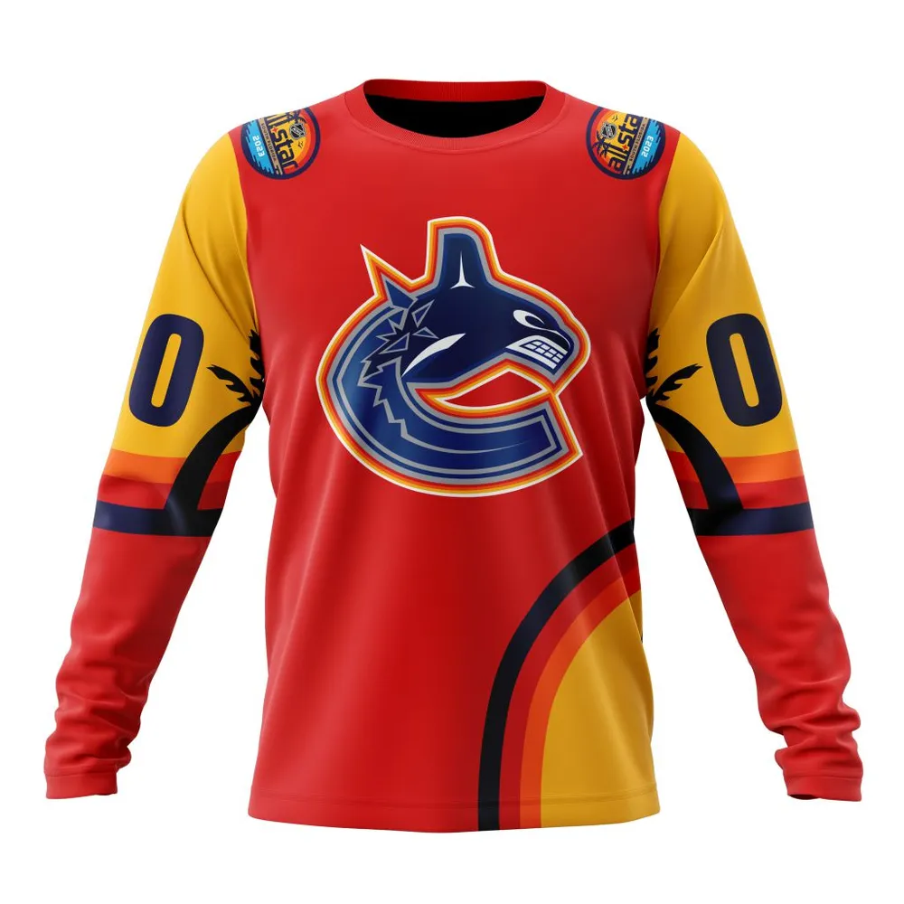 NHL Vancouver Canucks Special All-Star Game Design With Florida Sunset Long Sleeved Sweatshirt 