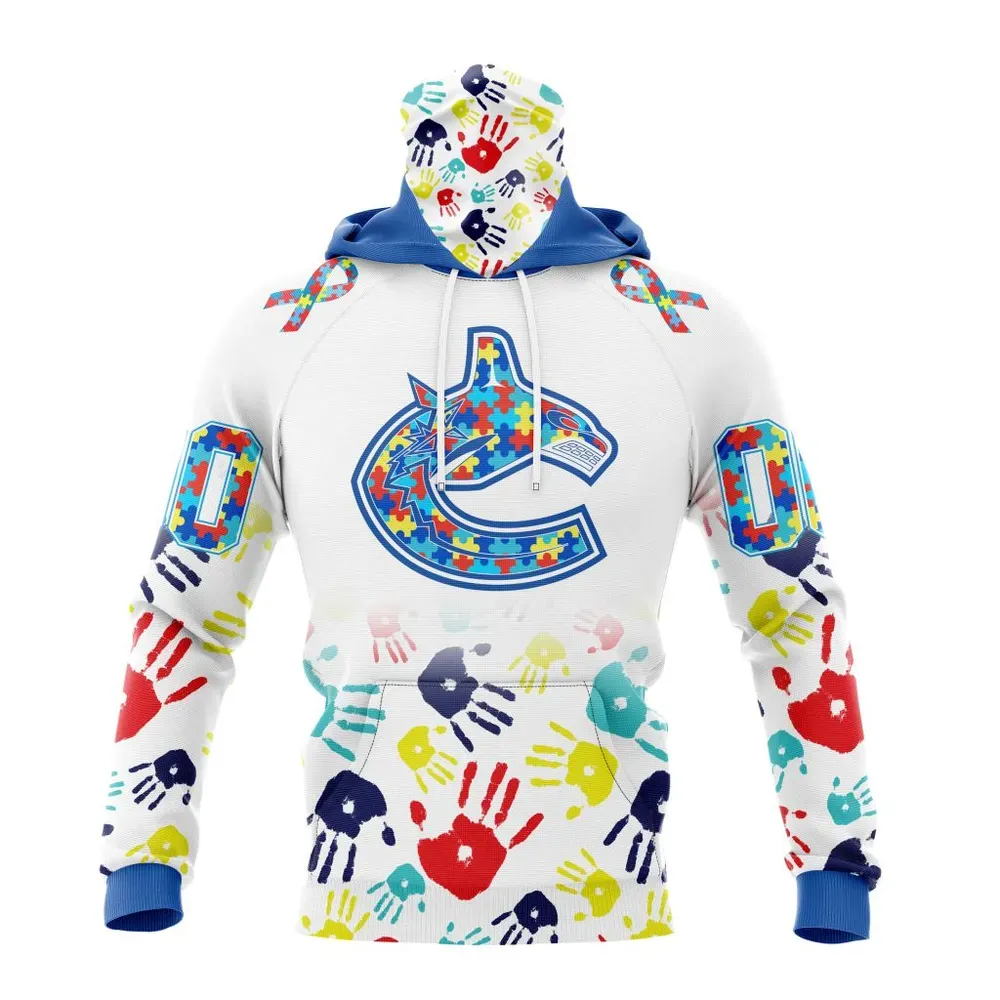 NHL Vancouver Canucks Special Autism Awareness Design St2203 Mask Hoodie