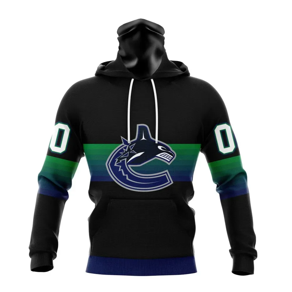 NHL Vancouver Canucks Special Black And Gradient Design St2301 Mask Hoodie