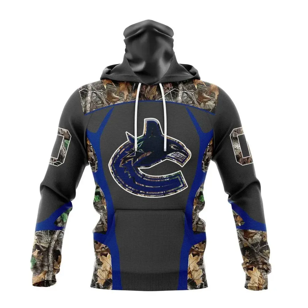 NHL Vancouver Canucks Special Camo Hunting Design V2302 Mask Hoodie