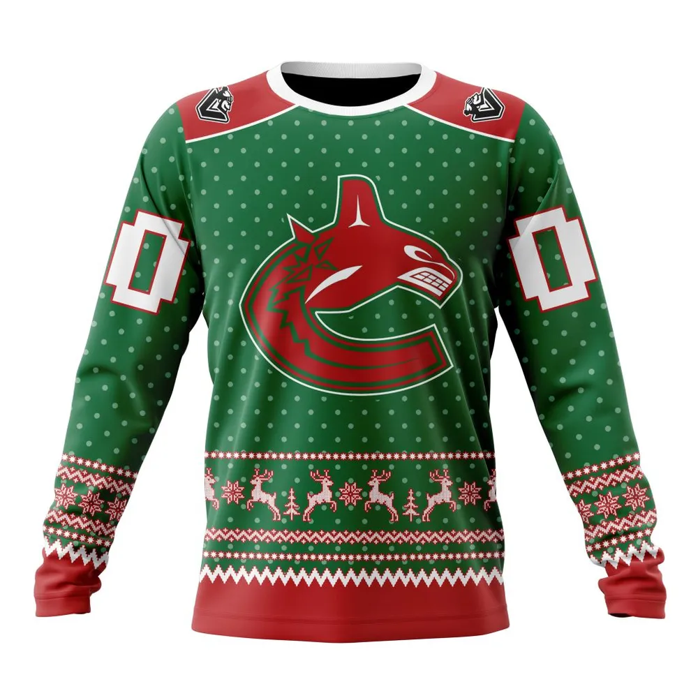 NHL Vancouver Canucks Special Christmas Apparel St2201 Long Sleeved Sweatshirt 