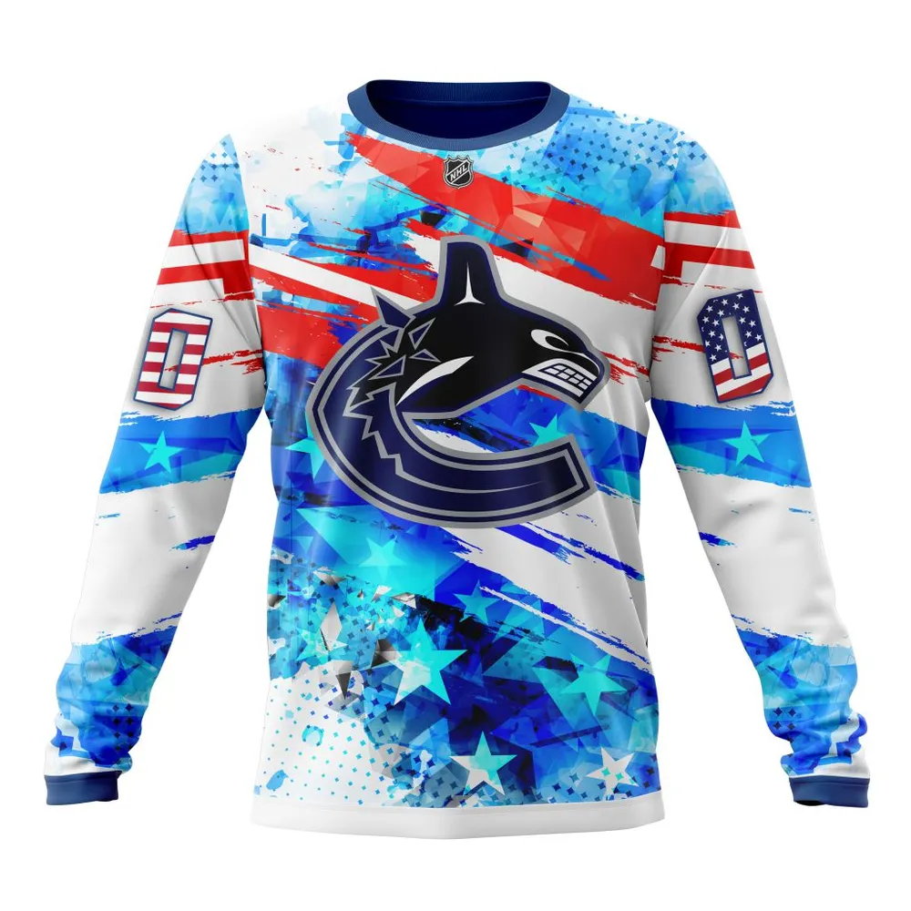 NHL Vancouver Canucks | Special Concept For Independence Day St2201 Long Sleeved Sweatshirt 