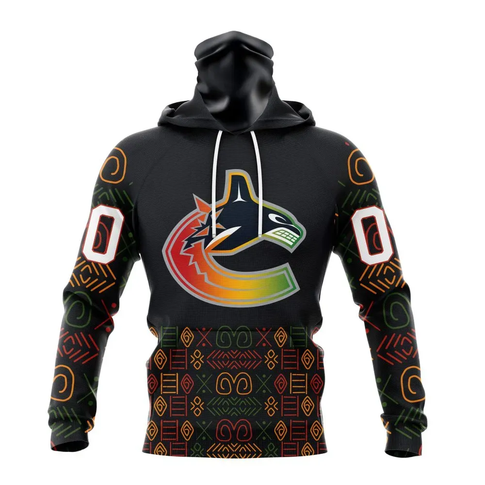 NHL Vancouver Canucks Special Design For Black History Month St2401 Mask Hoodie