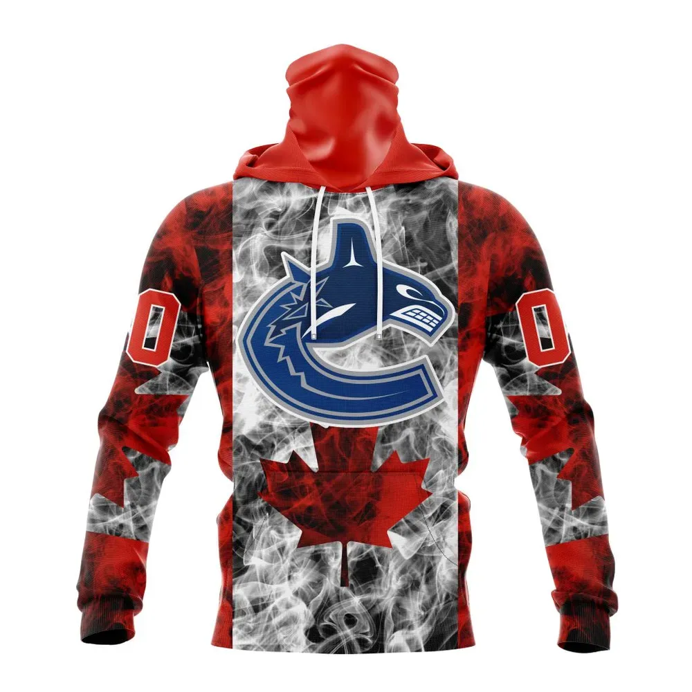 NHL Vancouver Canucks Special Design For Canada Day St2401 Mask Hoodie