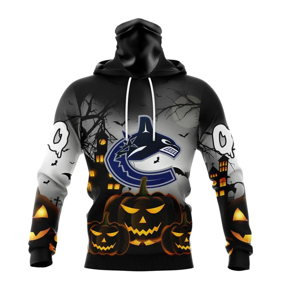 NHL Vancouver Canucks Special Design For Halloween St2302 Mask Hoodie