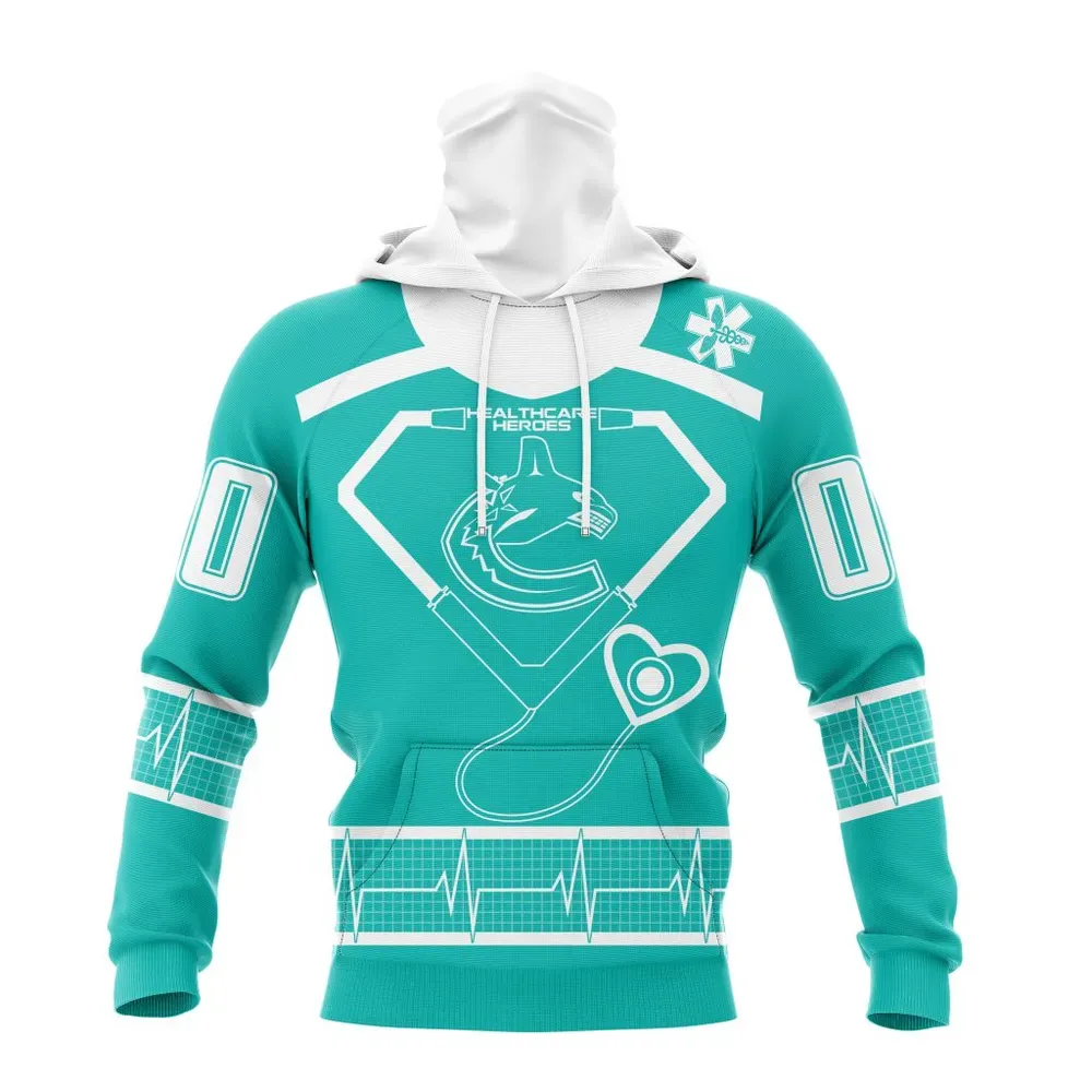 NHL Vancouver Canucks Special Design Honoring Healthcare Heroes St2301 Mask Hoodie