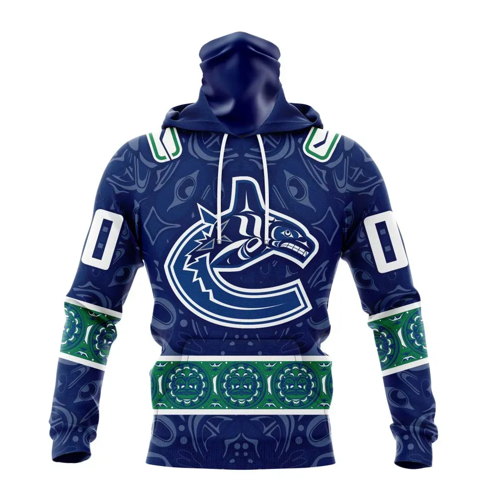 NHL Vancouver Canucks Special Design With Canadian Aboriginal Art Mask Hoodie