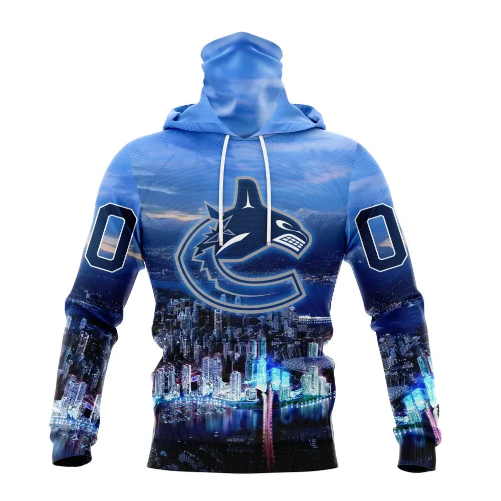 NHL Vancouver Canucks Special Design With City Skyline St2301 Mask Hoodie