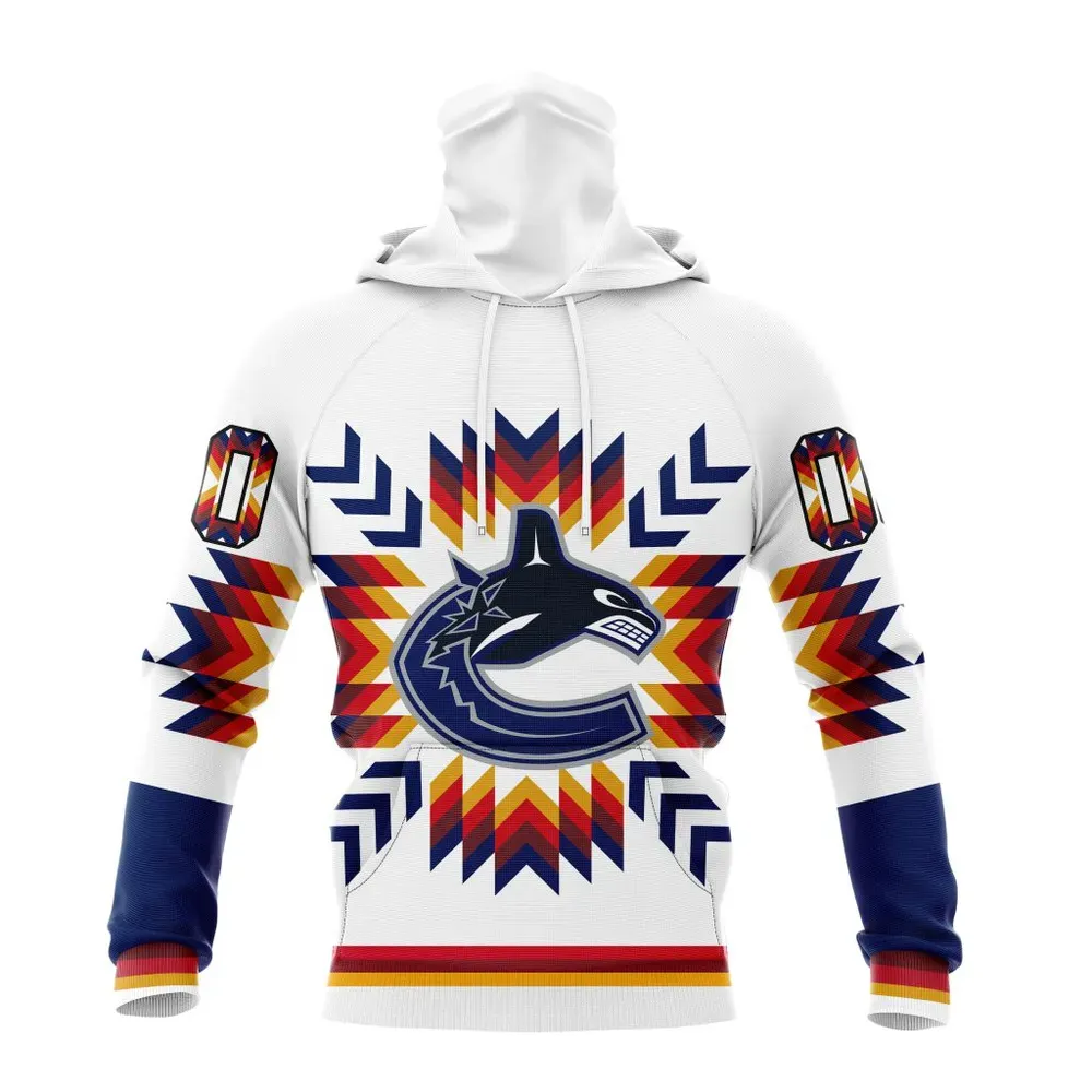 NHL Vancouver Canucks Special Design With Native Pattern St2302 Mask Hoodie