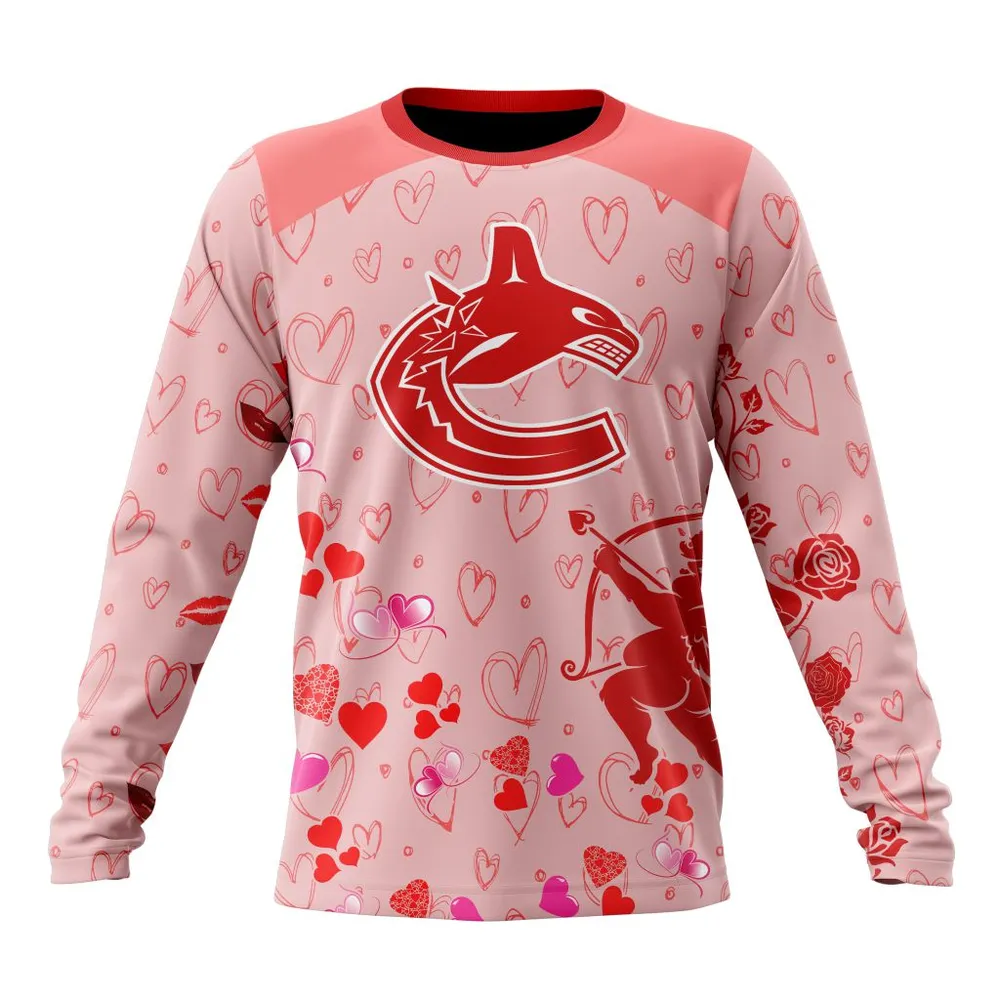 NHL Vancouver Canucks Special Gift For Valentines Day St2402 Long Sleeved Sweatshirt 