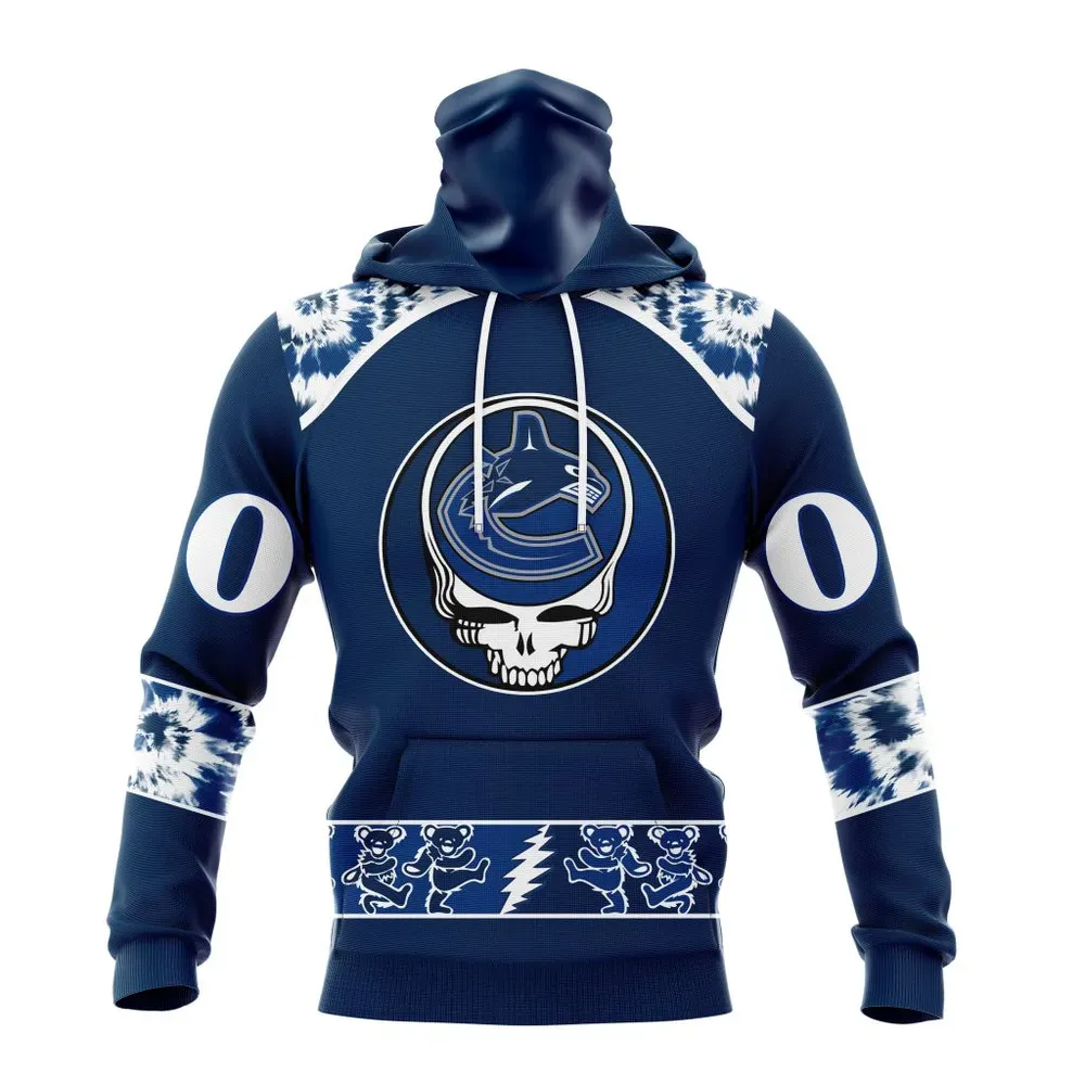 NHL Vancouver Canucks Special Grateful Dead Design St2301 Mask Hoodie