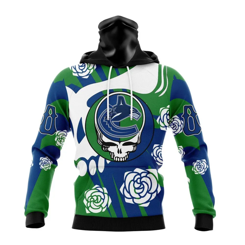 NHL Vancouver Canucks Special Grateful Dead Design St2305 Mask Hoodie