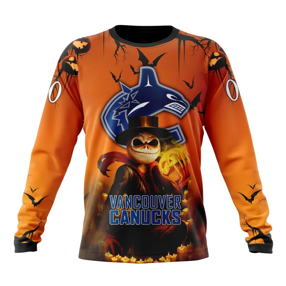 NHL Vancouver Canucks Special Halloween Concepts St2201 Long Sleeved Sweatshirt 