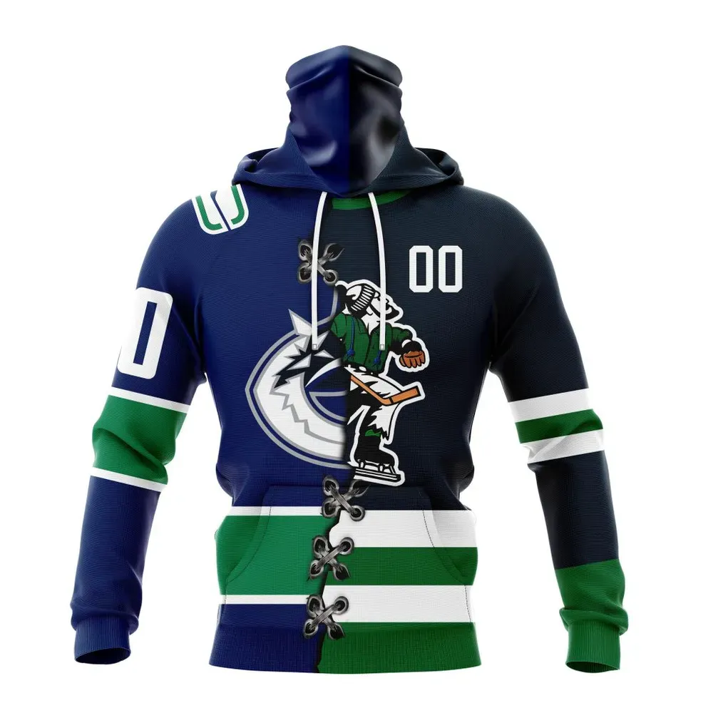 NHL Vancouver Canucks Special Home Mix Reverse Retro Personalized Kits Mask Hoodie