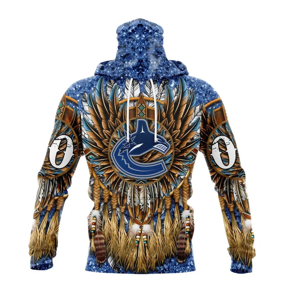 NHL Vancouver Canucks Special Native Costume Design St2201 Mask Hoodie