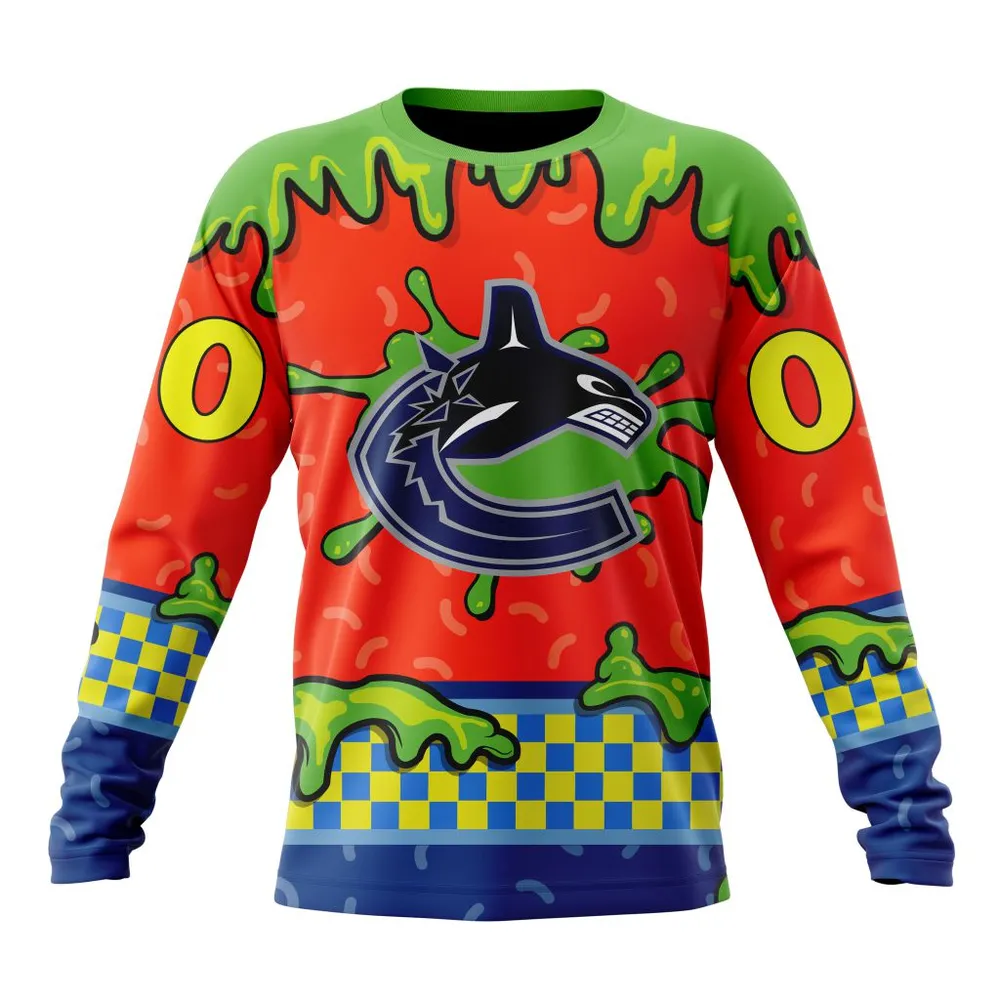 NHL Vancouver Canucks Special Nickelodeon Design St2301 Long Sleeved Sweatshirt 