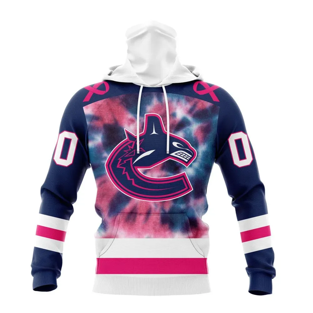 NHL Vancouver Canucks Special Pink October Fight Breast Cancer St2303 Mask Hoodie