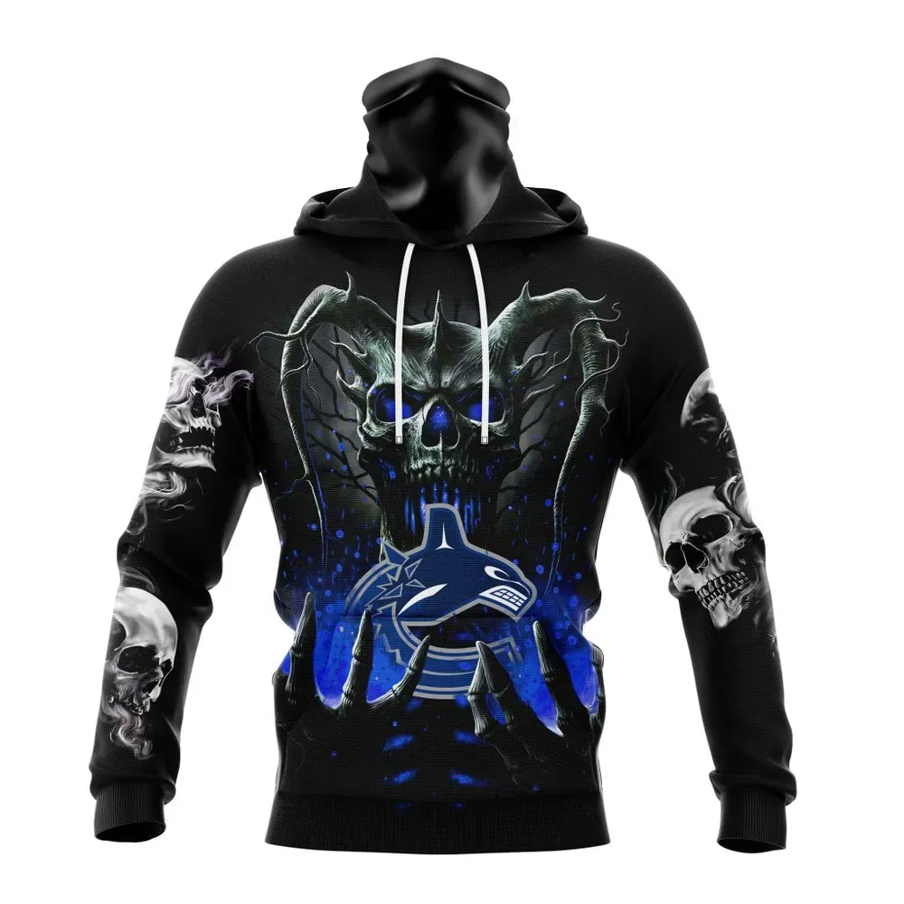 NHL Vancouver Canucks Special Skull Art Design St2301 Mask Hoodie