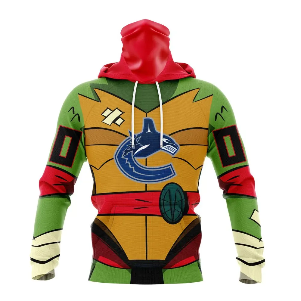 NHL Vancouver Canucks Special Teenage Mutant Ninja Turtles Design St2301 Mask Hoodie