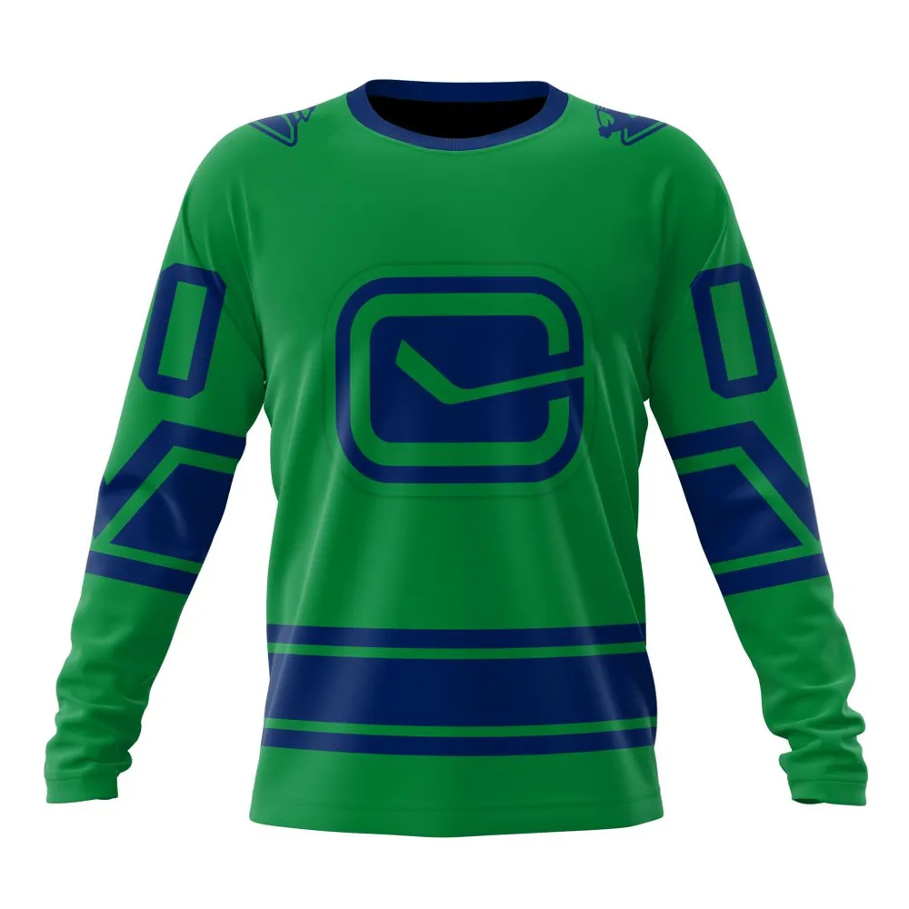 NHL Vancouver Canucks Special Two-Tone Design St2401 Long Sleeved Sweatshirt 