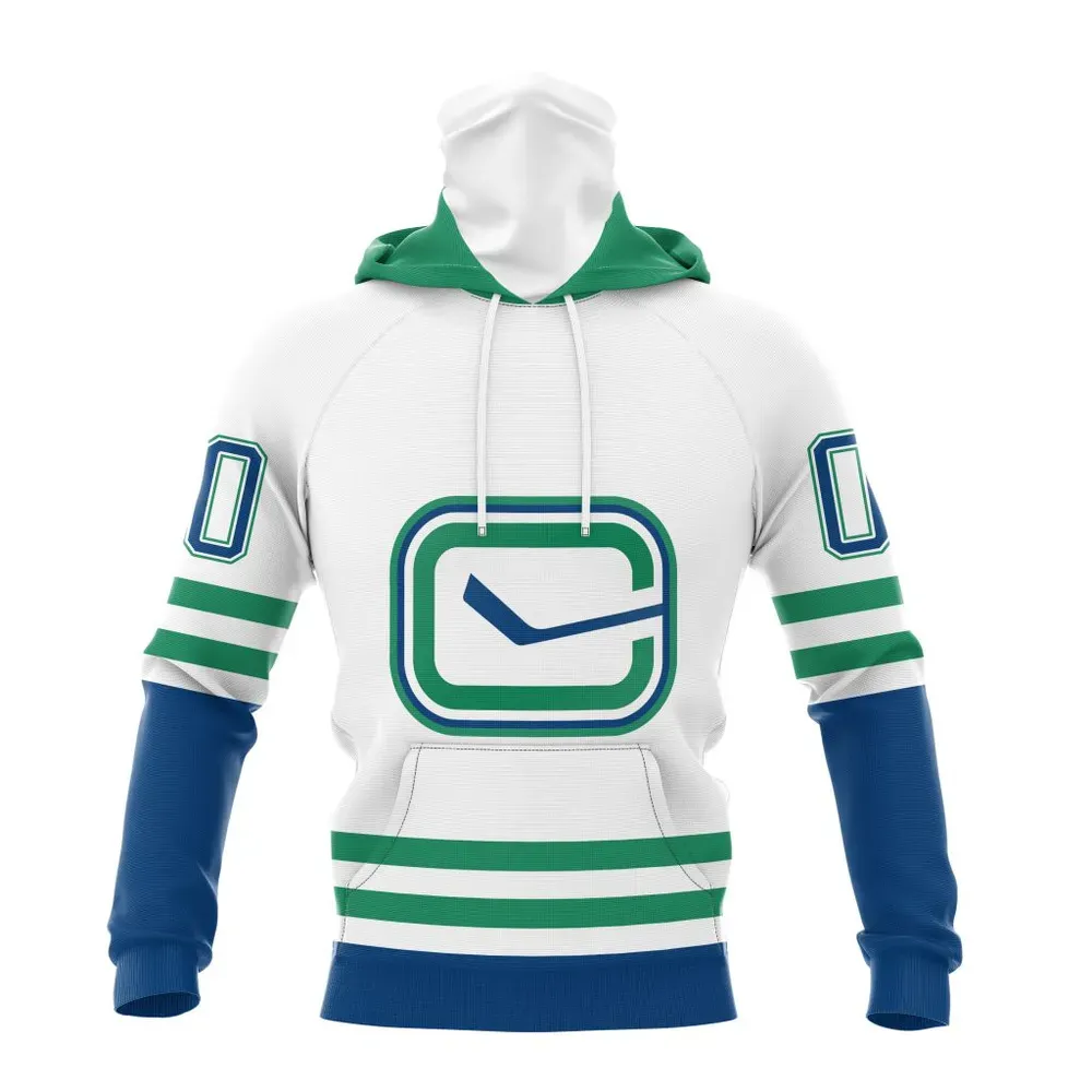 NHL Vancouver Canucks Special Whiteout Design St2401 Mask Hoodie