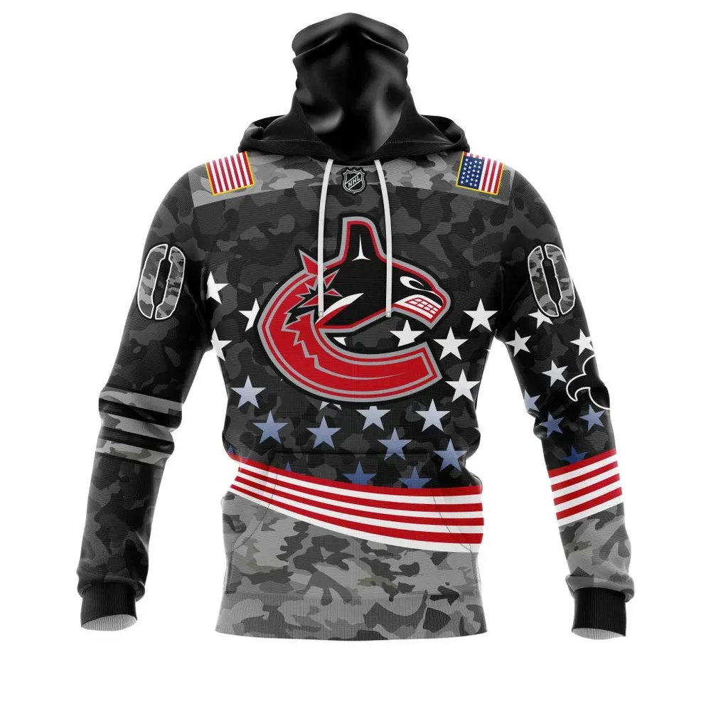 NHL Vancouver Canucks | Specialized Color And Our Beloved Canadien Flag Color V0422 Mask Hoodie