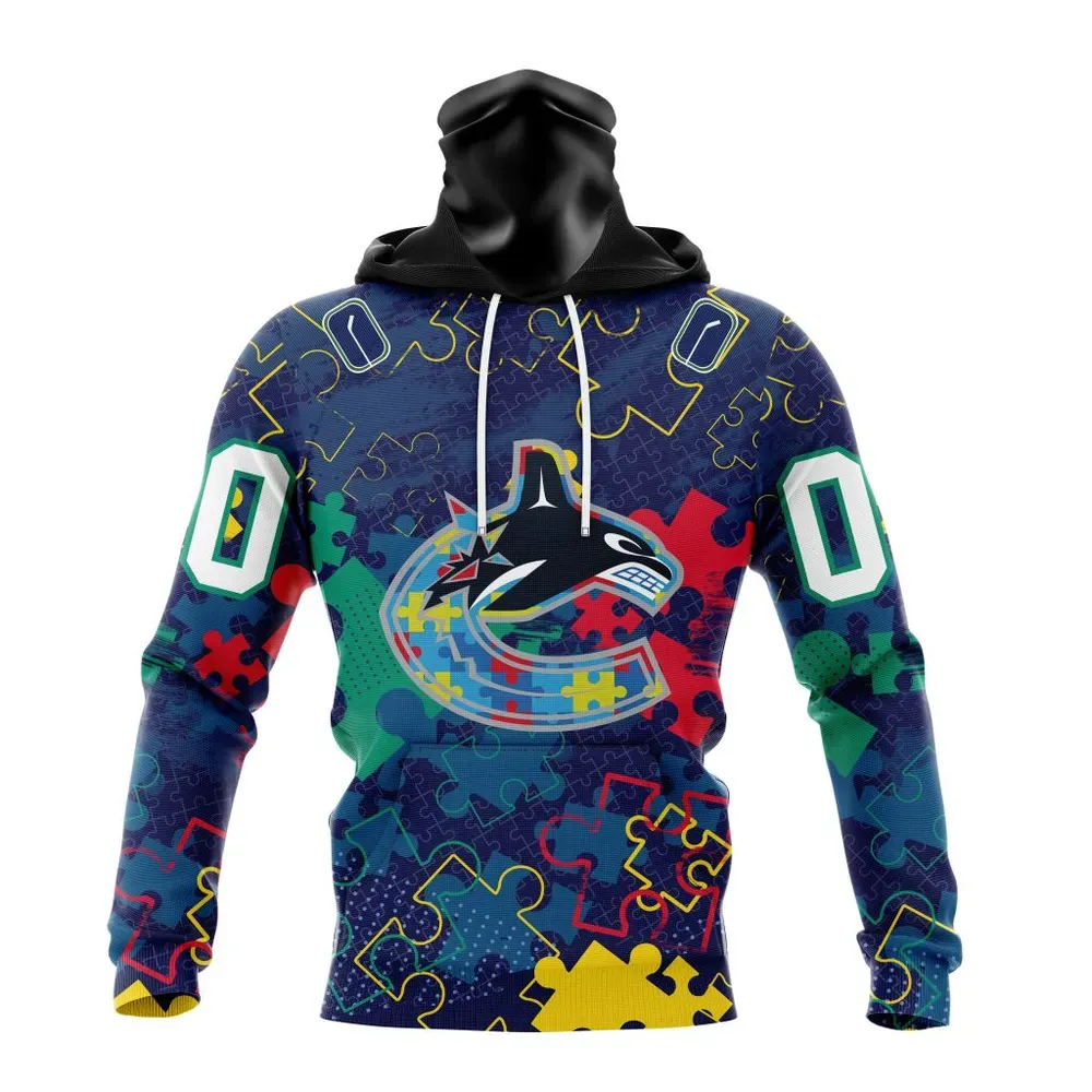 NHL Vancouver Canucks | Specialized Fearless Aganst Autism Mask Hoodie