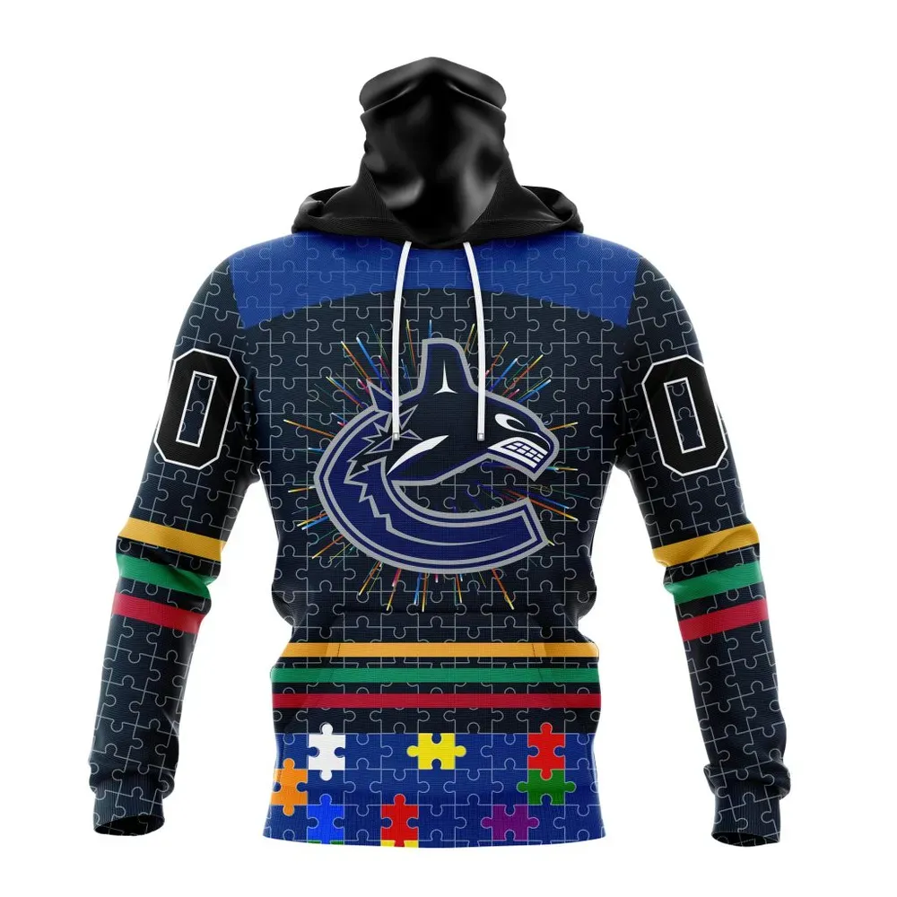 NHL Vancouver Canucks | Specialized Fearless Aganst Autism V0122 Mask Hoodie