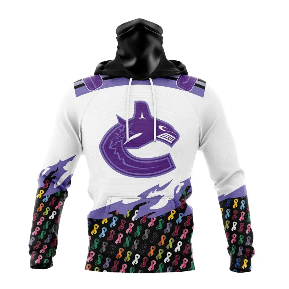 NHL Vancouver Canucks | Specialized Kits In October We Stand Together We Can Beat Cancer Mask Hoodie