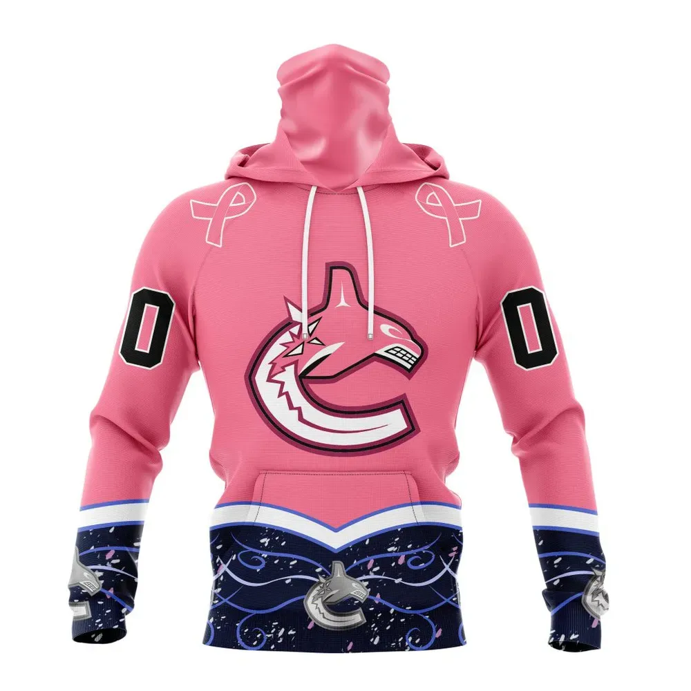 NHL Vancouver Canucks | Specialized Unisex For Hockey Fights Cancer Mask Hoodie