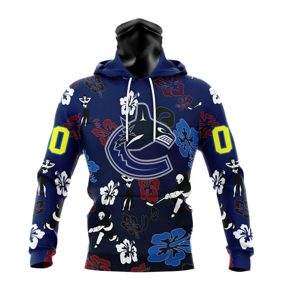 NHL Vancouver Canucks X Hawaii Specialized Design For Hawaiia V0122 Mask Hoodie