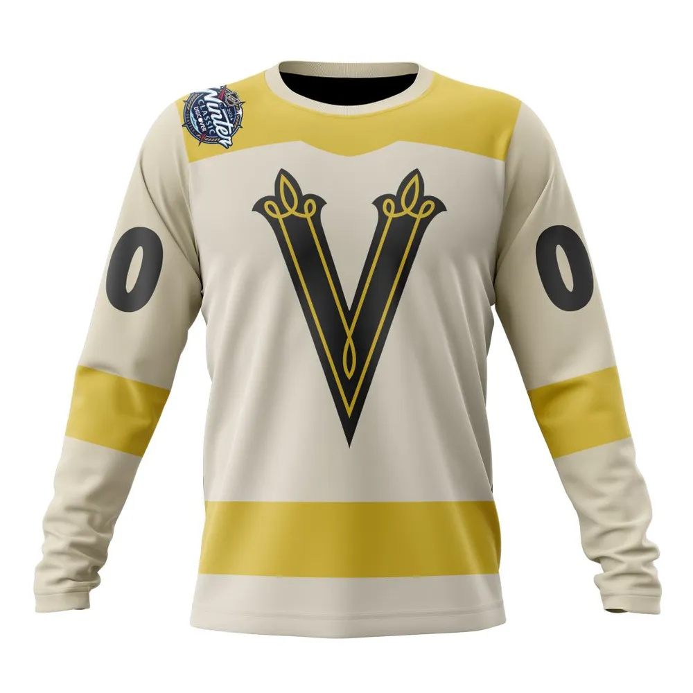 NHL Vegas Golden Knights 2024 Winter Classic Customized Kits Long Sleeved Sweatshirt 