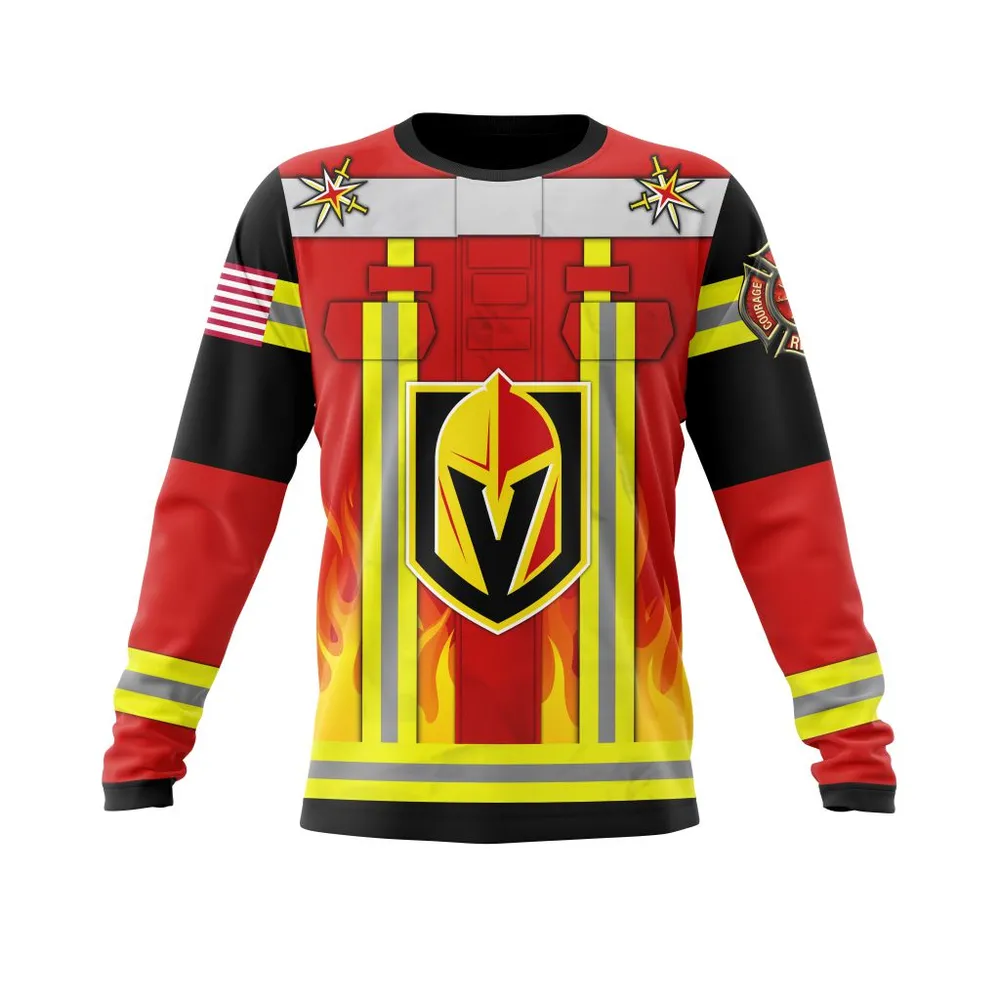 NHL Vegas Golden Knights Honnor Firefighter Uniform V0622 Long Sleeved Sweatshirt 