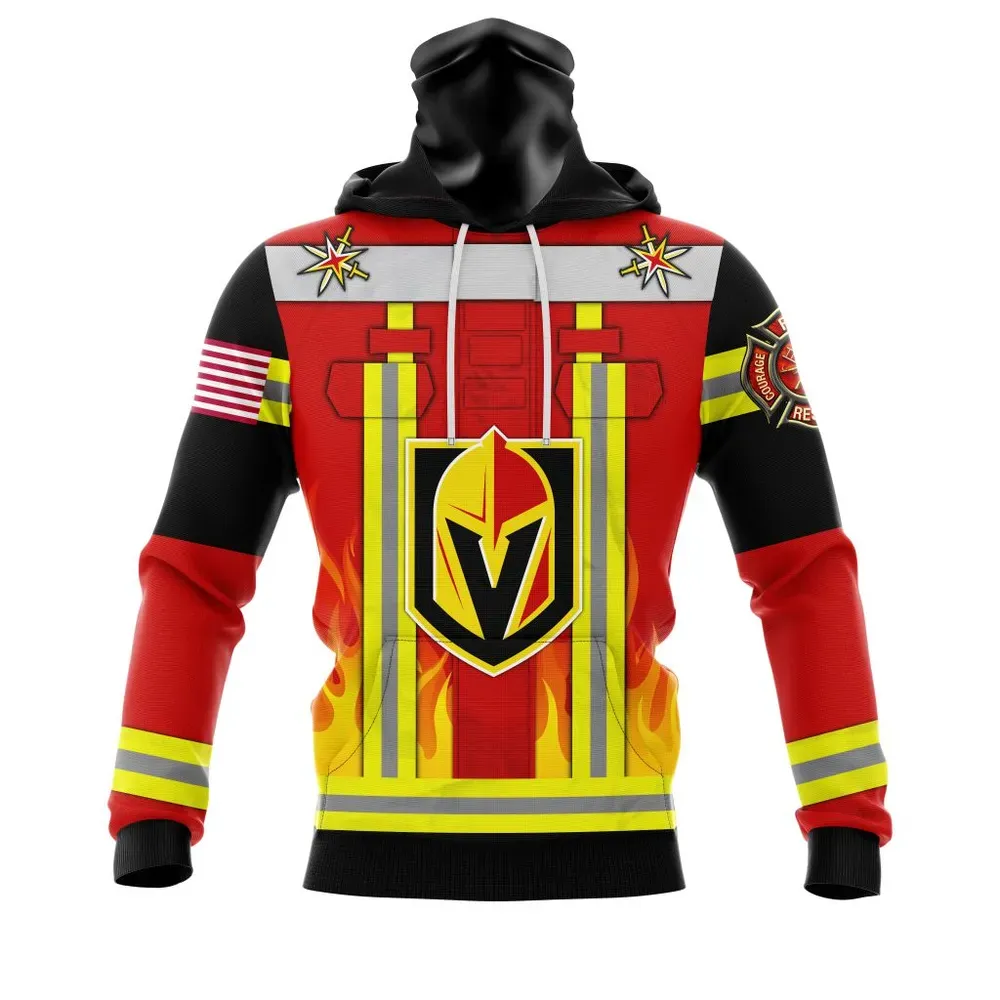 NHL Vegas Golden Knights Honnor Firefighter Uniform V0622 Mask Hoodie