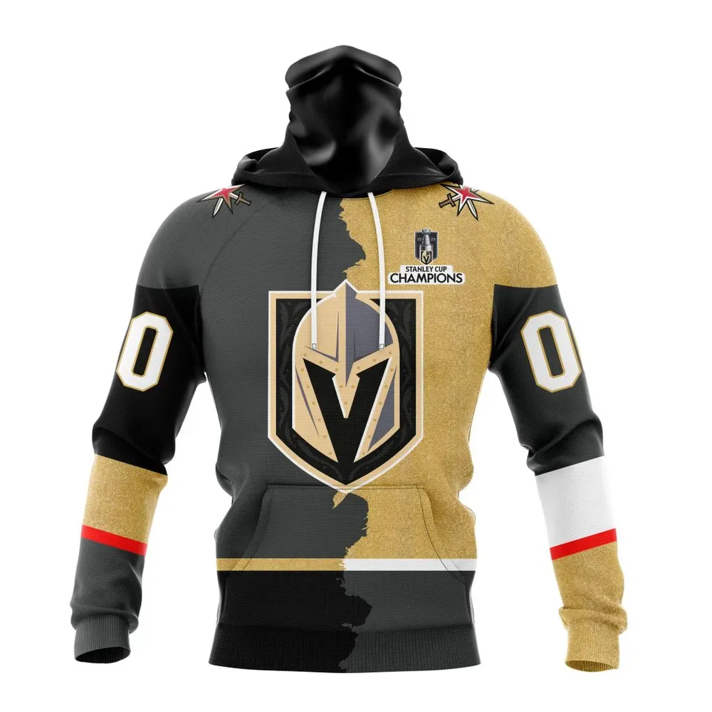 NHL Vegas Golden Knights Personalize Home Mix Away Kits Mask Hoodie