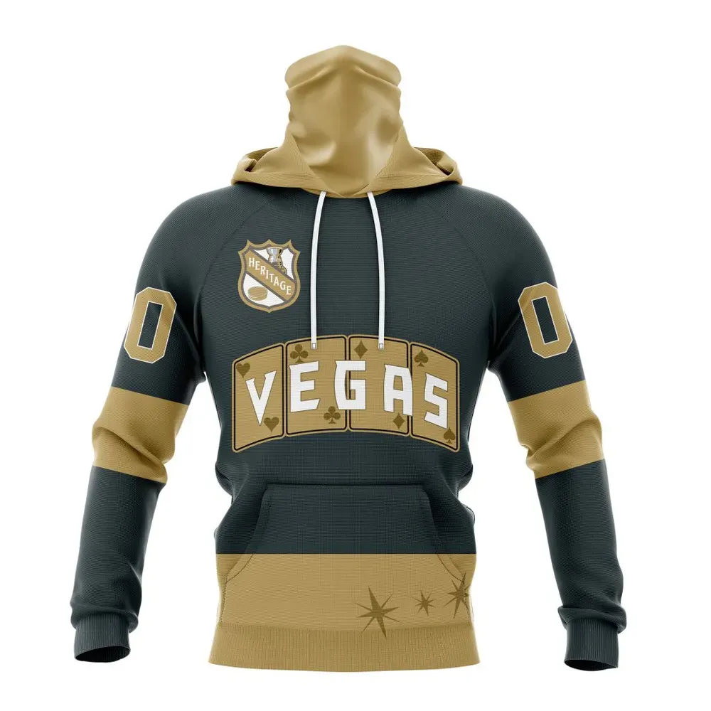 NHL Vegas Golden Knights Personalized Heritage Design St2401 Mask Hoodie